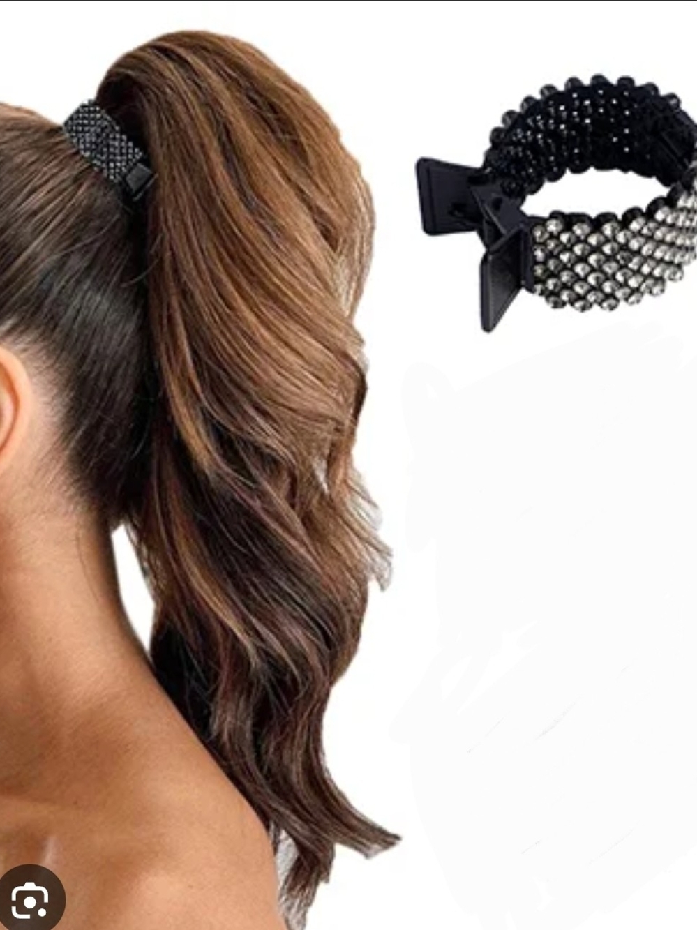 Small Black Rhinestone-embellished Ponytail Hair Claw Clip BNIB
